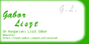 gabor liszt business card