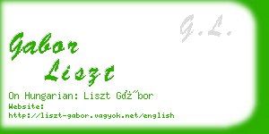 gabor liszt business card